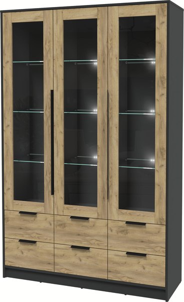Шкаф с витриной Интерлиния Концепт КТ-ШВ3 с подсветкой - фото