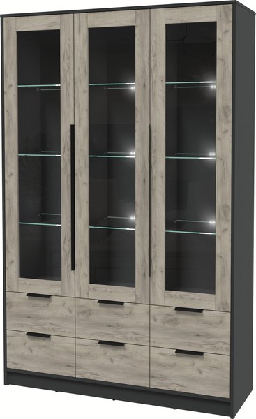 Шкаф с витриной Интерлиния Концепт КТ-ШВ3 с подсветкой - фото