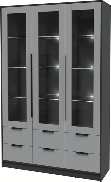 Шкаф с витриной Интерлиния Концепт КТ-ШВ3 с подсветкой - фото