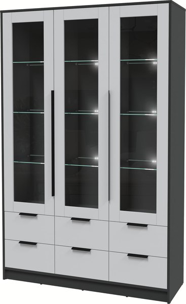 Шкаф с витриной Интерлиния Концепт КТ-ШВ3 с подсветкой - фото