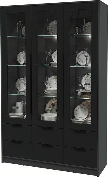 Шкаф с витриной Интерлиния Концепт КТ-ШВ3 с подсветкой