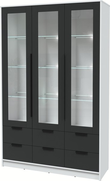 Шкаф с витриной Интерлиния Концепт КТ-ШВ3 с подсветкой - фото