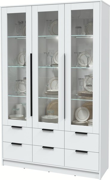 Шкаф с витриной Интерлиния Концепт КТ-ШВ3 с подсветкой