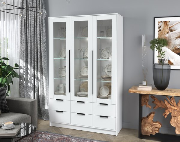 Шкаф с витриной Интерлиния Концепт КТ-ШВ3 с подсветкой