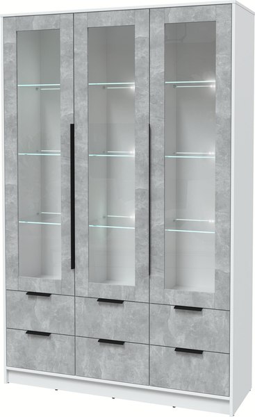 Шкаф с витриной Интерлиния Концепт КТ-ШВ3 с подсветкой - фото