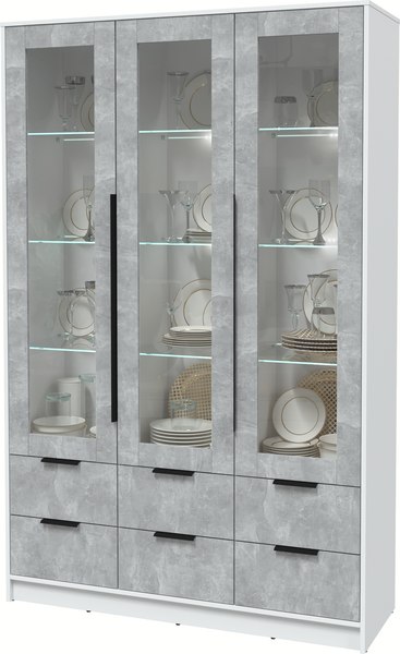 Шкаф с витриной Интерлиния Концепт КТ-ШВ3 с подсветкой