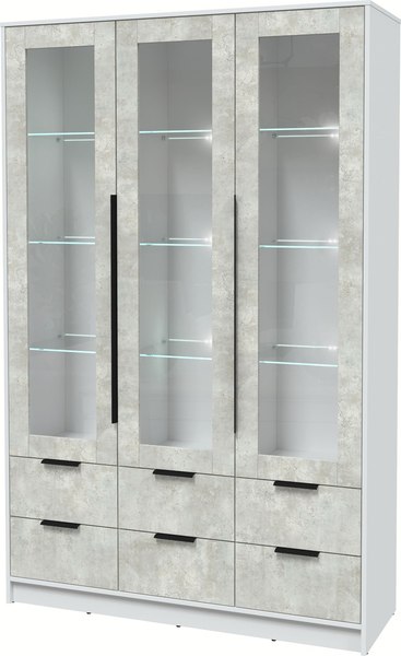 Шкаф с витриной Интерлиния Концепт КТ-ШВ3 с подсветкой - фото
