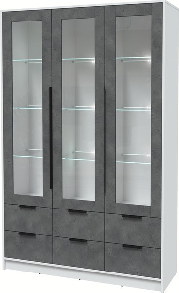 Шкаф с витриной Интерлиния Концепт КТ-ШВ3 с подсветкой - фото