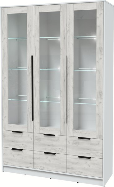 Шкаф с витриной Интерлиния Концепт КТ-ШВ3 с подсветкой - фото