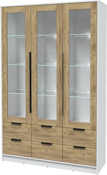 Шкаф с витриной Интерлиния Концепт КТ-ШВ3 с подсветкой - фото