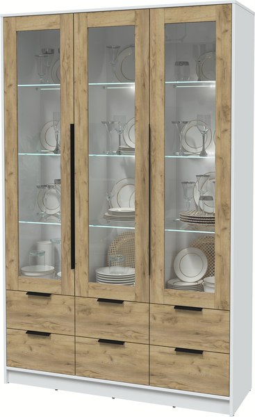 Шкаф с витриной Интерлиния Концепт КТ-ШВ3 с подсветкой