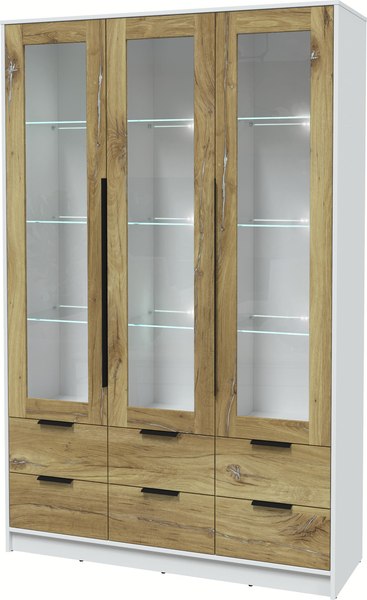 Шкаф с витриной Интерлиния Концепт КТ-ШВ3 с подсветкой - фото