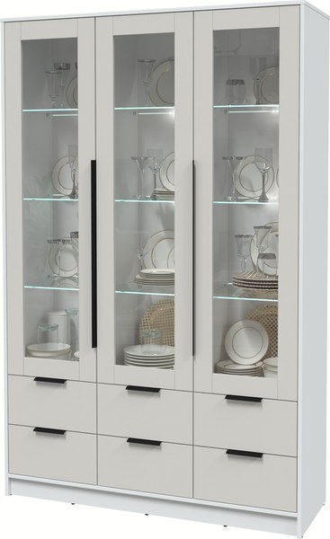 Шкаф с витриной Интерлиния Концепт КТ-ШВ3 с подсветкой