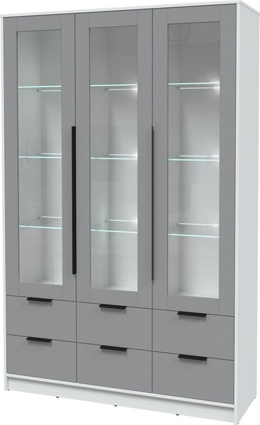 Шкаф с витриной Интерлиния Концепт КТ-ШВ3 с подсветкой - фото