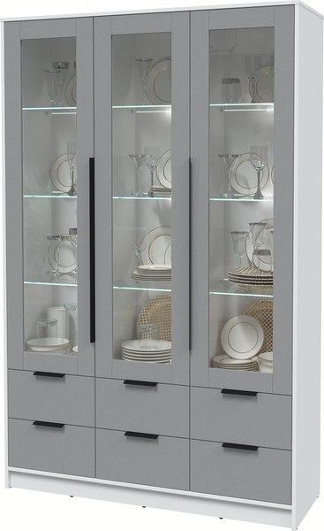 Шкаф с витриной Интерлиния Концепт КТ-ШВ3 с подсветкой