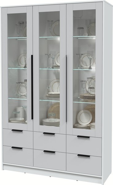 Шкаф с витриной Интерлиния Концепт КТ-ШВ3 с подсветкой