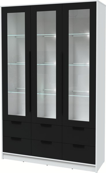 Шкаф с витриной Интерлиния Концепт КТ-ШВ3 с подсветкой - фото