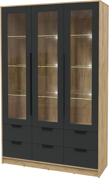 Шкаф с витриной Интерлиния Концепт КТ-ШВ3 с подсветкой - фото