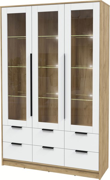 Шкаф с витриной Интерлиния Концепт КТ-ШВ3 с подсветкой - фото