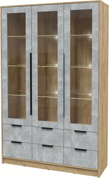 Шкаф с витриной Интерлиния Концепт КТ-ШВ3 с подсветкой - фото
