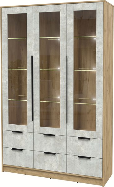 Шкаф с витриной Интерлиния Концепт КТ-ШВ3 с подсветкой - фото
