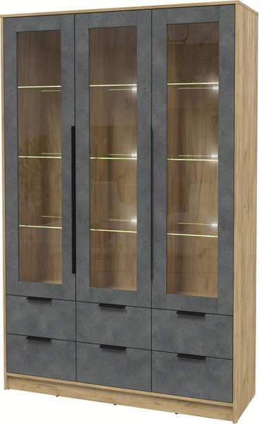 Шкаф с витриной Интерлиния Концепт КТ-ШВ3 с подсветкой - фото