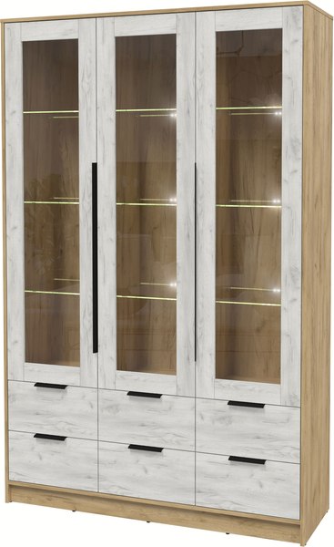 Шкаф с витриной Интерлиния Концепт КТ-ШВ3 с подсветкой - фото