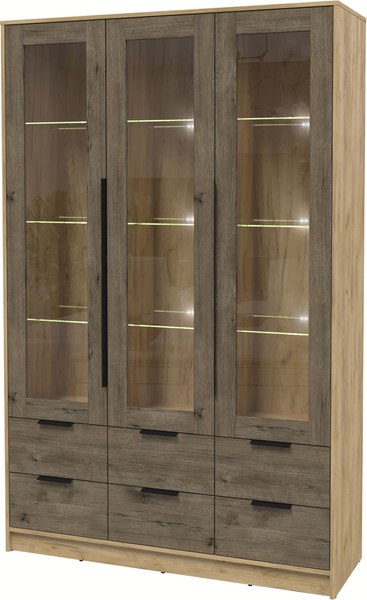 Шкаф с витриной Интерлиния Концепт КТ-ШВ3 с подсветкой - фото