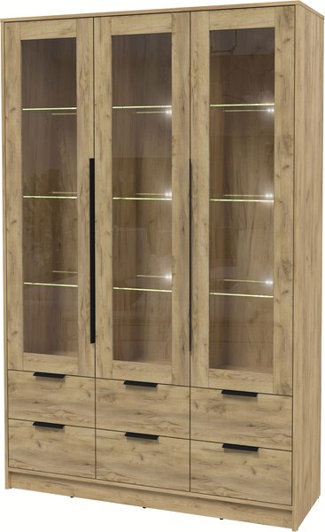 Шкаф с витриной Интерлиния Концепт КТ-ШВ3 с подсветкой - фото