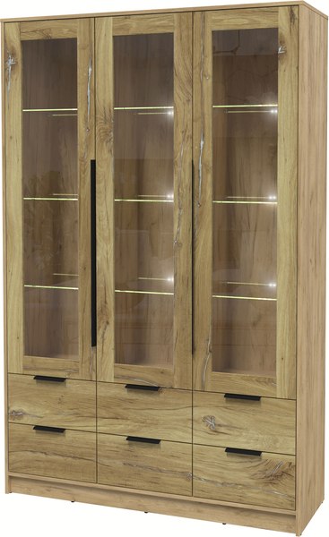 Шкаф с витриной Интерлиния Концепт КТ-ШВ3 с подсветкой - фото