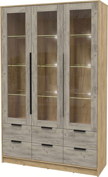 Шкаф с витриной Интерлиния Концепт КТ-ШВ3 с подсветкой - фото