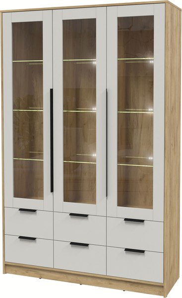 Шкаф с витриной Интерлиния Концепт КТ-ШВ3 с подсветкой - фото