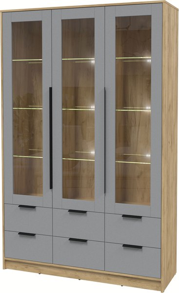 Шкаф с витриной Интерлиния Концепт КТ-ШВ3 с подсветкой - фото
