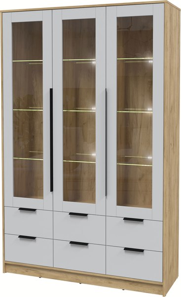 Шкаф с витриной Интерлиния Концепт КТ-ШВ3 с подсветкой - фото