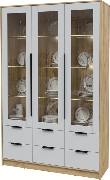 Шкаф с витриной Интерлиния Концепт КТ-ШВ3 с подсветкой