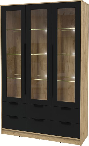 Шкаф с витриной Интерлиния Концепт КТ-ШВ3 с подсветкой - фото