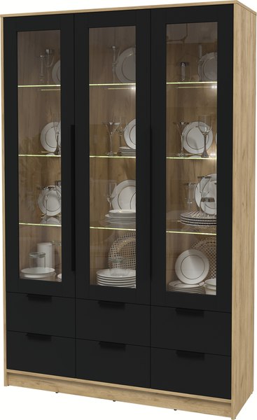 Шкаф с витриной Интерлиния Концепт КТ-ШВ3 с подсветкой