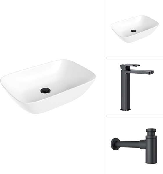 Умывальник со смесителем Lauter 21454 + Cascade 21СК0655BS с сифоном 21635B - фото