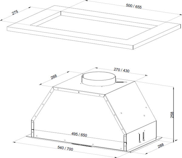 Вытяжка скрытая Kuppersberg Slimlux Intro 70 White