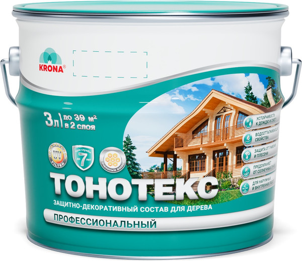Защитно-декоративный состав KRONA Тонотекс - фото