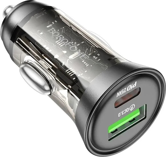 Адаптер питания автомобильный Borofone BZ26A два порта PD43W - фото