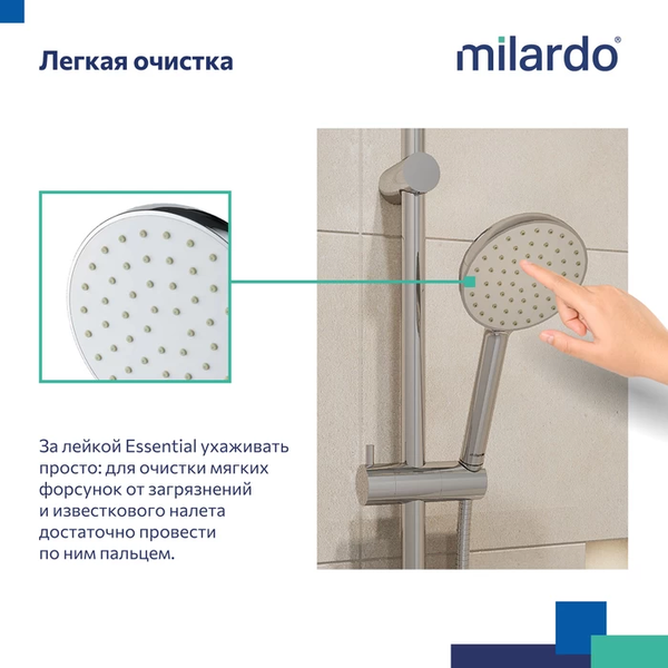 Лейка ручного душа Milardo Essential ESS1F11M18