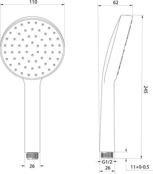 Лейка ручного душа Milardo Essential ESS1F11M18