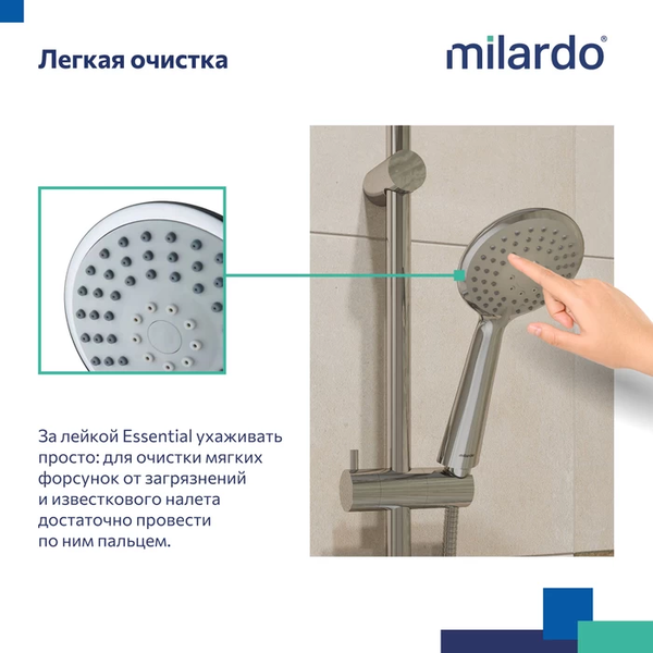 Лейка ручного душа Milardo Essential 3803F10M18