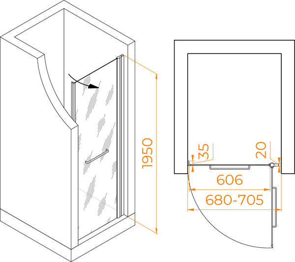Душевая дверь RGW PA-103B / 020810307-24c