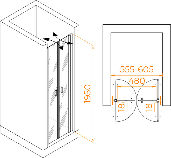 Душевая дверь RGW PA-104B / 060810406-14