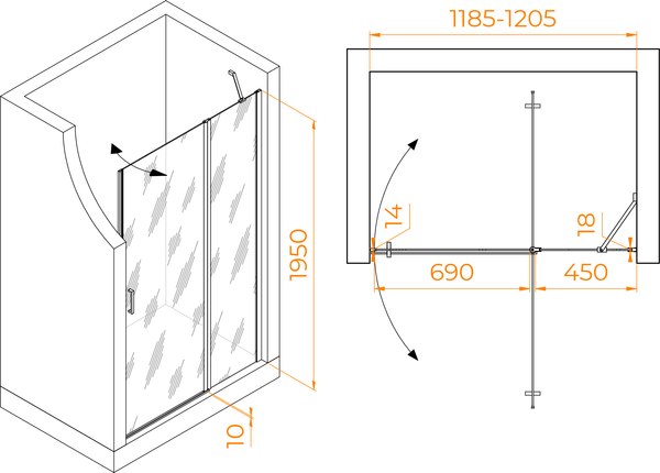Душевая дверь RGW LE-004 / 351200412-21