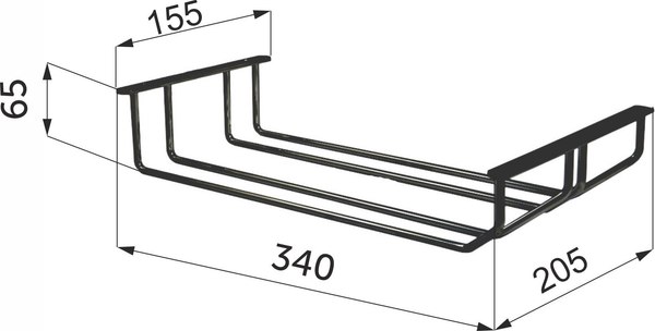 Держатель для бокалов AKS двухрядный 340x65x205 / 62 752
