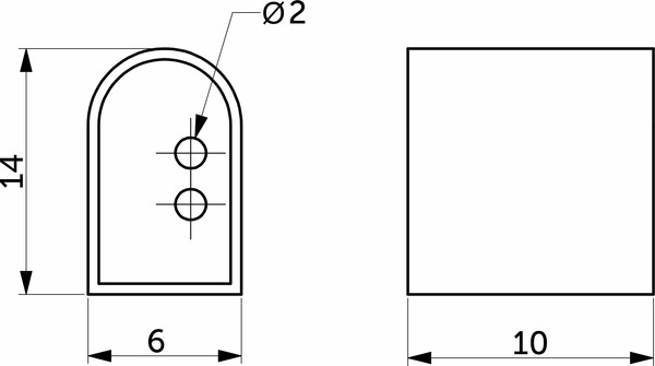 Заглушка для неона AKS проходная 6x12мм / 118 656