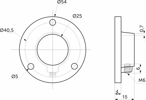 Держатель для рейлинга AKS d25 510 / 22 631